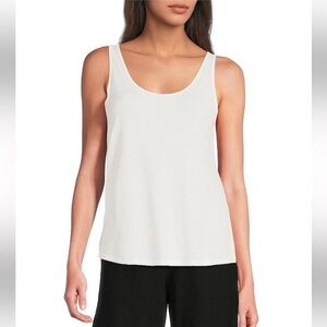 Eileen Fisher Stretch 100% Silk Tank in Ivory